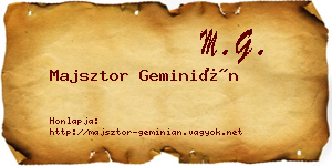 Majsztor Geminián névjegykártya